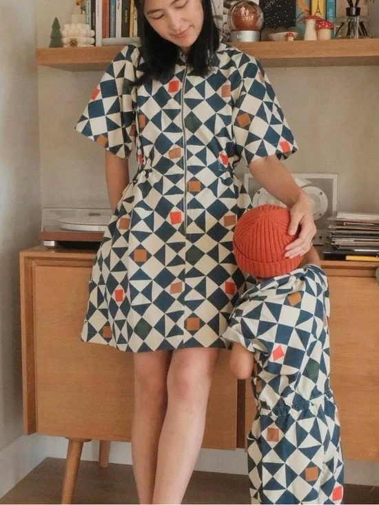 NWT Noble Utility Dress in Dorothy’s Quilt Print - Picture 6 of 6